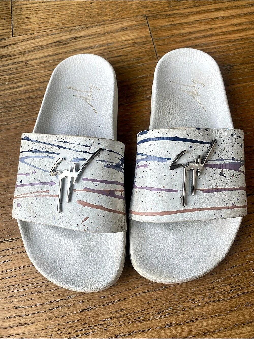 Giuseppe Zanotti Newlaburela Sport Slides White & Blue EU 36
